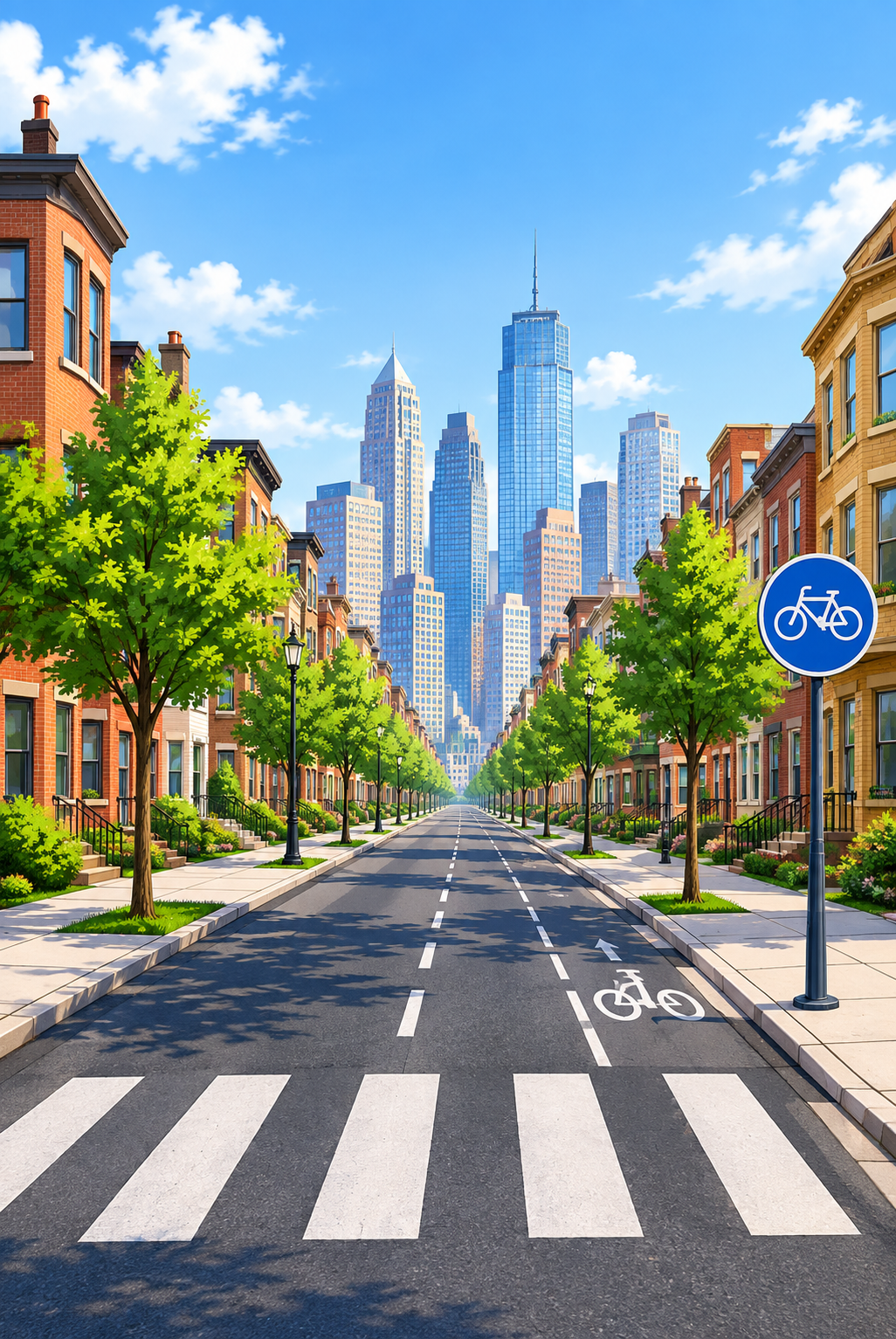 Rue et piste cyclable